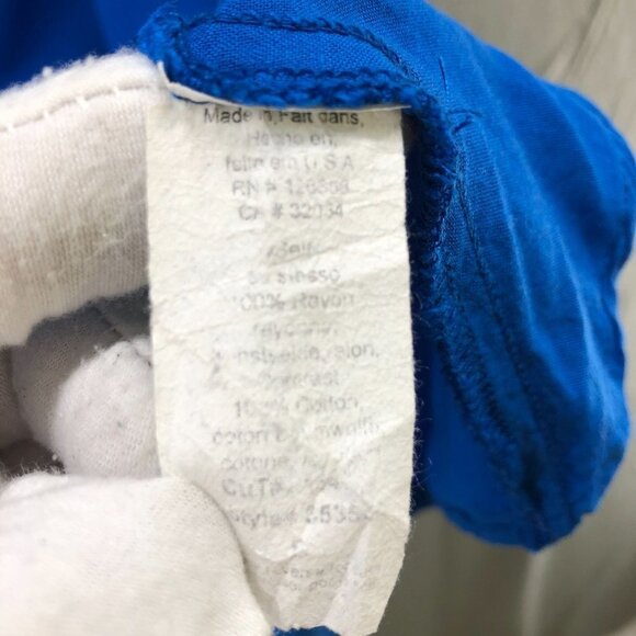 Left Of Center Midi Skirt Womens S Pull On Royal Blue High Low Hem Mixed Media - Picture 10 of 12